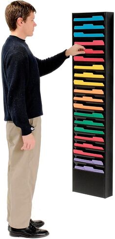 Global Industrial Steel Medical Chart Hanging Wall File Holder, 20 Pockets, Black, Wall Mounted Magazine and File Folder Holder, 12-1/2"W x 8-3/8"H Pockets in Saudi Arabia