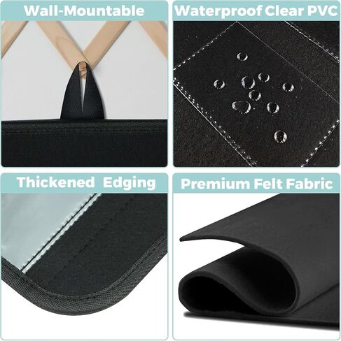 منظم عرض ملصق معلق محمول-32 Clear Clear Pockets مثبتة على الحائط ، حامل ملصقات مثبتة على الحائط لبطاقات العمل ، مستلزمات الكتب القصيرة ، البائعين والحرفيين (العاج) in Kuwait