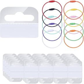 Boxob Holder لخواتم بطاقات Yoto وعلامات التبويب ، 50pcs 1.57x1.77in علامات تبويب لماشية ذاتية مع حلقات من الفولاذ المقاوم للصدأ 10pcs لصالح yoto accessories storage storage storage in Kuwait