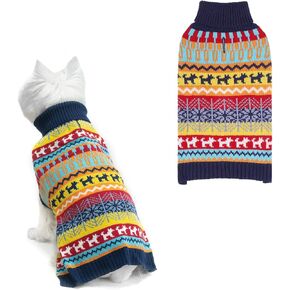 Mihachi Dog Sweater - Winter Coat Apparel Clothes with Colorful Stripes for Cold Weather in Kuwait