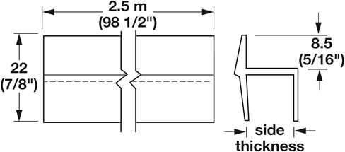 PVC Hanging File Rail لجوانب الدرج (زوج من الأسود 5/8 "Wide 24" طويل) in Saudi Arabia