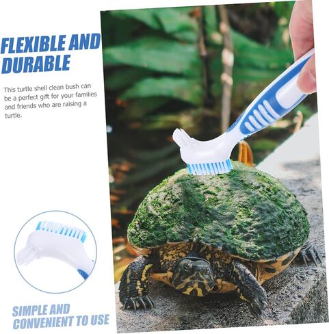 MERRYHAPY Double-Sided Turtle Shell Cleaning Brush Portable Tortoise Shell Brush for Aquatic Tank Care Removes Mud and Dirt Suction Cup for Turtle and Tortoise Maintenance in Saudi Arabia