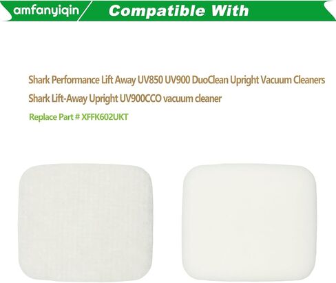 بدائل الفلتر متوافقة مع مكنسة Shark LA502، LA500، LA300، LA301، LA322، LA455، LA702 Ratator Lift-Away ADV DuoClean PowerFins المستقيمة، 3 مجموعات من الإسفنج واللباد، قطعة بديلة # XFFK320 وXHF320 in Kuwait