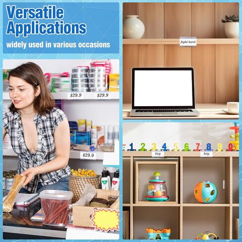 Kathfly 50 PCS Wood Shelf Label حامل 1.25 × 2.5 بوصة واضحة PVC العلامات البلاستيكية العلامات الملصقات الملصقات مقاطع إلى 3/4 بوصة رفوف الكتب السميكة لمكتبات البيع بالتجزئة السوبر ماركت in Saudi Arabia