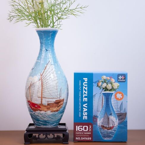 3D DIY Puzzle Vase, 160 Pcs Curved Plastic Pieces for Adults, Creative Home Decor & Stress Relief Puzzle Kit, Highly Worth Collecting by Navigation Enthusiasts in Saudi Arabia