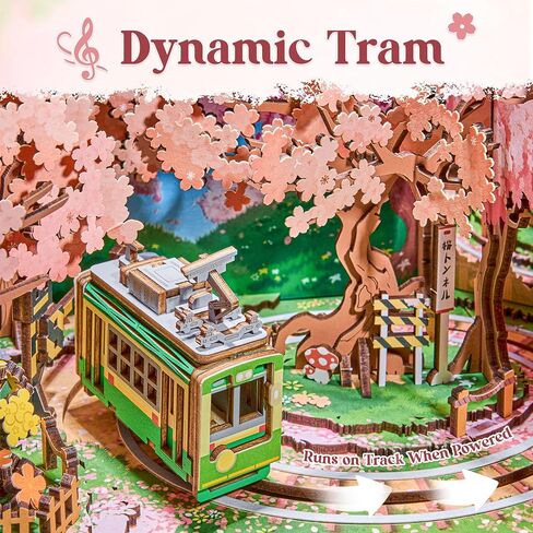 Rolife 3D Puzzle for Onvels-Sakura Dreamy Tour ، صندوق موسيقى تلفزيوني ثلاثي الأبعاد للألغاز الخشبية لأمي ، مجموعات طرازات Creative Craft للبالغين ، هدايا فريدة من نوعها وديكور منزلي (Sakura Dreamy Tour) in Kuwait