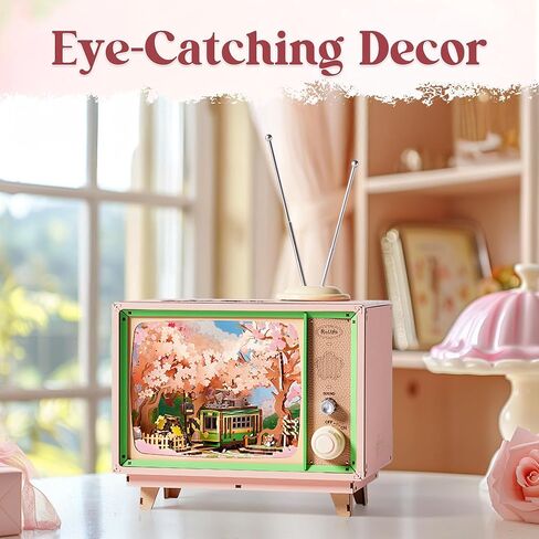 Rolife 3D Puzzle for Onvels-Sakura Dreamy Tour ، صندوق موسيقى تلفزيوني ثلاثي الأبعاد للألغاز الخشبية لأمي ، مجموعات طرازات Creative Craft للبالغين ، هدايا فريدة من نوعها وديكور منزلي (Sakura Dreamy Tour) in Kuwait