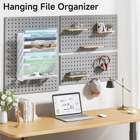 منظم ملفات شنق 6 مستويات لافاتينو ، حامل ملف جبل الحائط للبريد منظمة مجلدات مجلدات ، منظم المستندات العمودي لمكتب منزل - (أبيض) in Kuwait