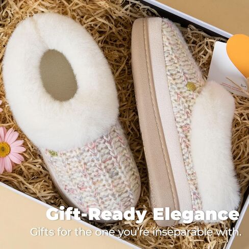 شبشب نسائي من HomeTop مصنوع من إسفنج ميموري فوم مريح مع ياقة مخملية غامقة in Kuwait