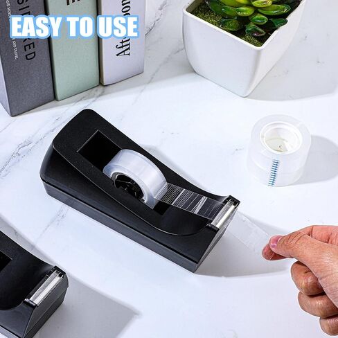 8 Pack Desktop Tape Dispenser Non Skid Base with Invisible Tape Refills Bulk Weighted Roll Dispenser for Office Home School in Saudi Arabia