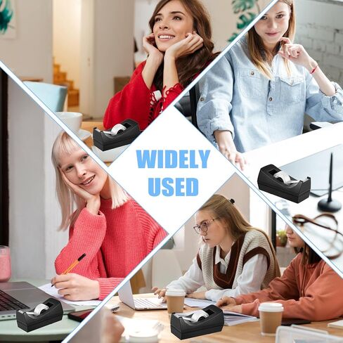 8 Pack Desktop Tape Dispenser Non Skid Base with Invisible Tape Refills Bulk Weighted Roll Dispenser for Office Home School in Saudi Arabia