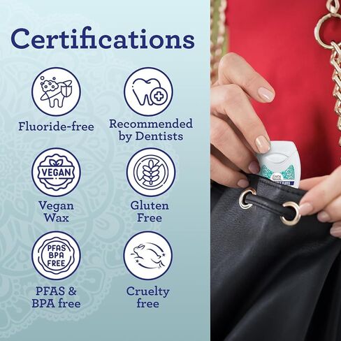 GuruNanda Expandable Waxed Dental Floss for Gentle, Deep Cleaning Wide Teeth Flossing - Cinnamon Flavor - 55 Yards in Kuwait