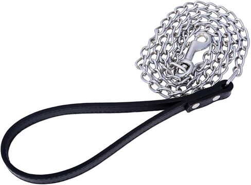 Toyvian Metal Pet Leash مع مقبض PU الرصاص السلامة المتين للكلاب Cats Puppies مشبك قبضة مريحة للمشي اليومي الأسود الانتهاء in Saudi Arabia