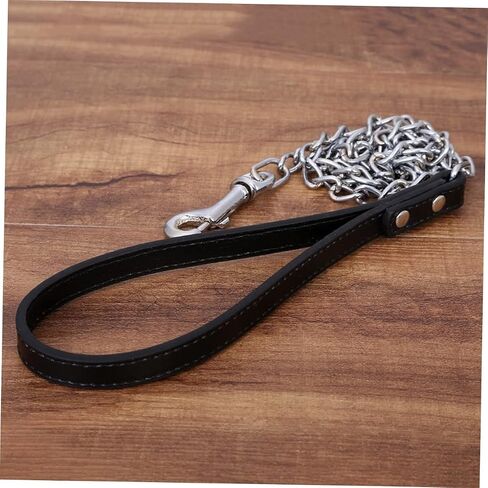 Toyvian Metal Pet Leash مع مقبض PU الرصاص السلامة المتين للكلاب Cats Puppies مشبك قبضة مريحة للمشي اليومي الأسود الانتهاء in Saudi Arabia