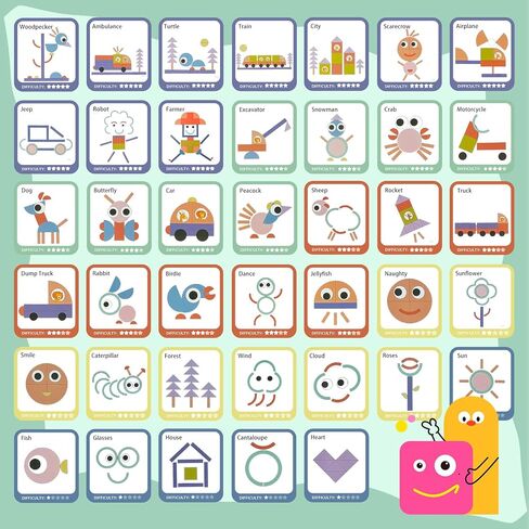 Wooden Shape Puzzles for Toddlers 3+ Years Old，Wooden Pattern Blocks Set Montessori Toys, Back to School, Preschool Education Activity STEM Gift for 3 4 5 Years Old Kids (100 PCS) in Saudi Arabia
