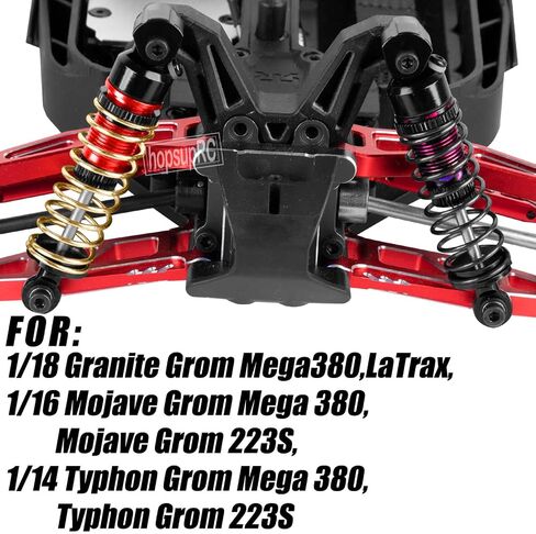 Upgrades Part for 1/18 Granite GROM 1/16 MojaveGrom 1/14 Typhon Grom,Big Bore RC Shocks Absorber Damper,Aluminium Front Rear Assembled Full Metal Shocks,4PCS Red in Saudi Arabia
