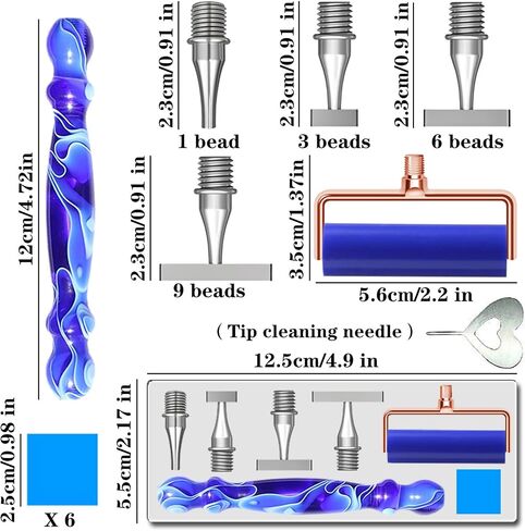 LEIYULY 13PCS Diamond Art Pen, with 1,3,6,9 Stainless Steel Nibs, Ergonomic Diamond Art Pen, 5D Diamond Painting Pens Tools, for Both Beginners and Experienced Diamond Artists in Kuwait
