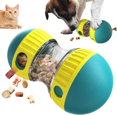 Adjustable Tough Slow Feeder Dog Puzzle Toy, Treat Dispensing Ball for Mental Stimulation & Training - Interactive Food Dispenser to Keep Small Medium Large Dogs Busy Indoor Outdoor (Green) in Saudi Arabia