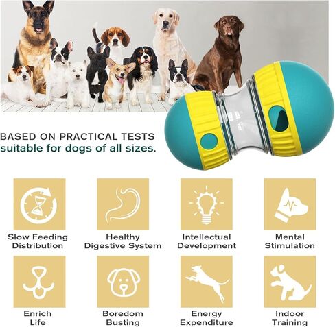 Adjustable Tough Slow Feeder Dog Puzzle Toy, Treat Dispensing Ball for Mental Stimulation & Training - Interactive Food Dispenser to Keep Small Medium Large Dogs Busy Indoor Outdoor (Green) in Saudi Arabia