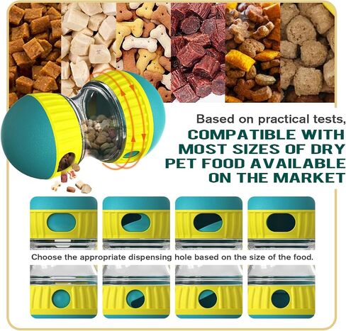Adjustable Tough Slow Feeder Dog Puzzle Toy, Treat Dispensing Ball for Mental Stimulation & Training - Interactive Food Dispenser to Keep Small Medium Large Dogs Busy Indoor Outdoor (Green) in Saudi Arabia