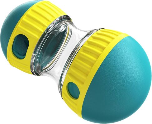 Adjustable Tough Slow Feeder Dog Puzzle Toy, Treat Dispensing Ball for Mental Stimulation & Training - Interactive Food Dispenser to Keep Small Medium Large Dogs Busy Indoor Outdoor (Green) in Saudi Arabia