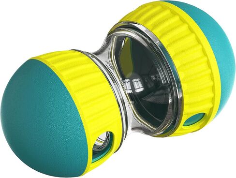 Adjustable Tough Slow Feeder Dog Puzzle Toy, Treat Dispensing Ball for Mental Stimulation & Training - Interactive Food Dispenser to Keep Small Medium Large Dogs Busy Indoor Outdoor (Green) in Saudi Arabia