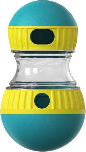 Adjustable Tough Slow Feeder Dog Puzzle Toy, Treat Dispensing Ball for Mental Stimulation & Training - Interactive Food Dispenser to Keep Small Medium Large Dogs Busy Indoor Outdoor (Green) in Saudi Arabia