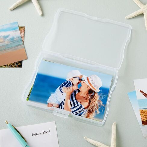 Bright Creations Photo Boxes with Labels - 4x6 In, Clear, 24 Pack & 40 Labels, Modern - Plastic Photo Storage Containers in Saudi Arabia