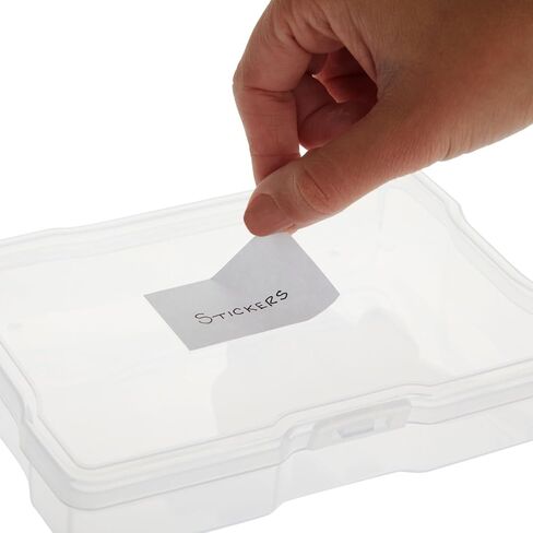Bright Creations Photo Boxes with Labels - 4x6 In, Clear, 24 Pack & 40 Labels, Modern - Plastic Photo Storage Containers in Saudi Arabia
