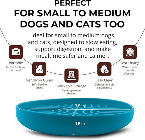 Slow Feeder Dog Bowls, Dishwasher Safe, Non-Slip Base, BPA-Free Slow Eating Dog Bowl (Blush, 1-Pack) in Saudi Arabia