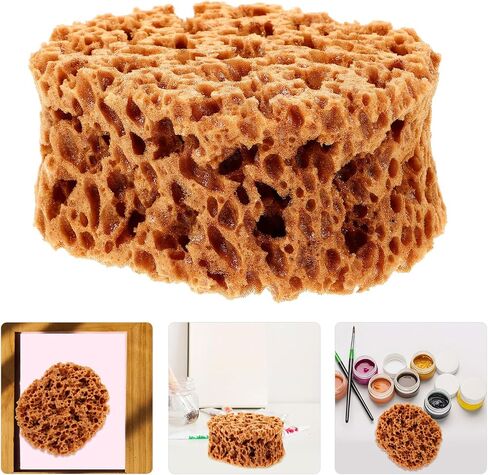 UPKOCH Natural Sea Sponge for Painting - 6" Eco-Friendly Texturing Tool for Faux Finish, Wall Art & DIY Crafts, Light Brown Drywall Sponge Brush with Organic Patterns in Saudi Arabia