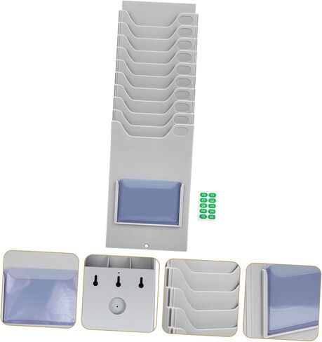 DOITOOL Material Card Rack Holder for Information Storage Position Wall-Mounted Multi Organizer for Attendance Cards Efficient Warehouse Display Space-Saving Design in Saudi Arabia
