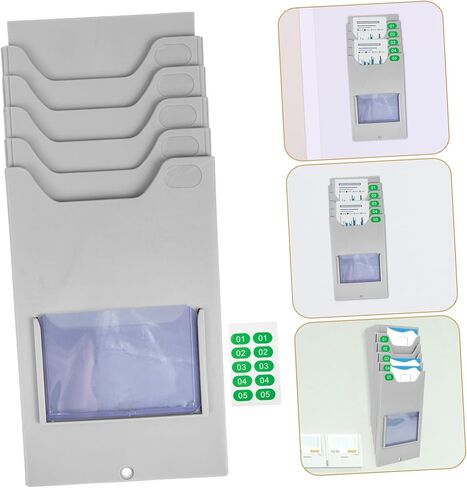 Holder Rack 5 Slots Wall-Mounted Attendance Cards Holder for Office School in Saudi Arabia