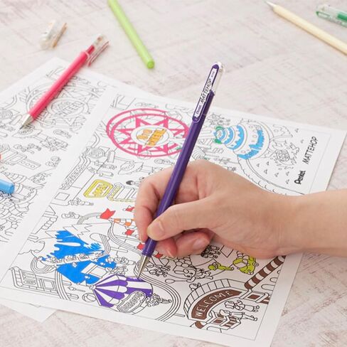 Pentel Arts Mattehop Gel Pen ، (1.0 مم) ، خط غامق ، 8 ألوان متنوعة (K110VBP8M2) in Saudi Arabia