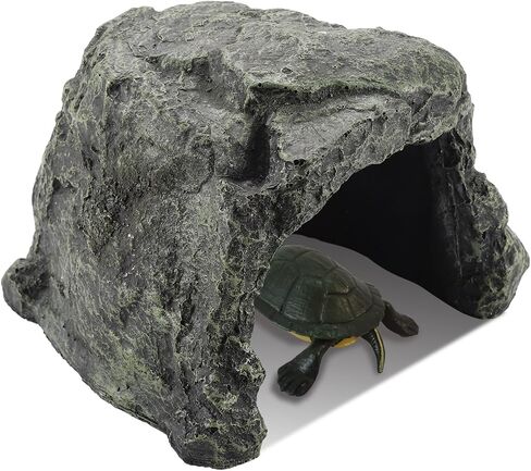 IBWell 9.1 Inch Reptile Hides Resin Tortoise Hideout for Hiding and Basking Aquarium Rock Caves for Snake Bearded Dragon Fish Lizard in Saudi Arabia