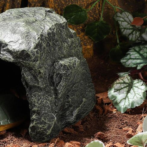 IBWell 9.1 Inch Reptile Hides Resin Tortoise Hideout for Hiding and Basking Aquarium Rock Caves for Snake Bearded Dragon Fish Lizard in Saudi Arabia