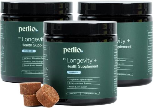 Longevity+ Dog Health Supplement, Cognitive Support, Joint Support, Muscle Support, Immune Support (Large Dog | (60lbs or Greater)) in Kuwait