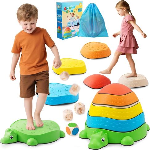 6pcs Stepping Stones for Kids ، Toddler Stepping Stones for Balance & Motor Market in Kuwait