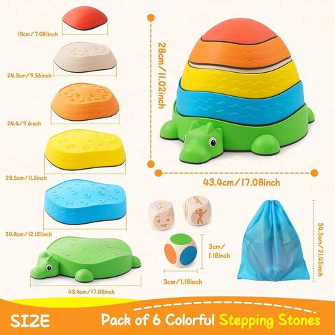 6pcs Stepping Stones for Kids ، Toddler Stepping Stones for Balance & Motor Market in Kuwait