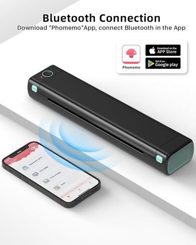 Phomemo Portable Printer Wireless for Travel & US Letter Folding Thermal Paper Size 8.5" x 11",100 Sheets, Inkless Thermal Compact Printer, Compatible with Android and iOS Phone & Laptop in Saudi Arabia