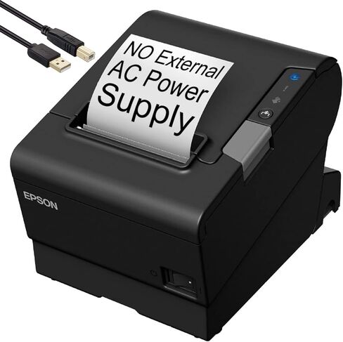 Epson TM -T88VI Direct Thermal فقط استلام سطح المكتب فقط - NFC ، Ethernet و USB واجهة ، منفذ DK - 180 نقطة في البوصة ، عرض طباعة 3 "، قاطع تلقائي ، USB مدعوم ، لا يوجد مزود طاقة ، أحادي اللون ، Daodyang in Kuwait