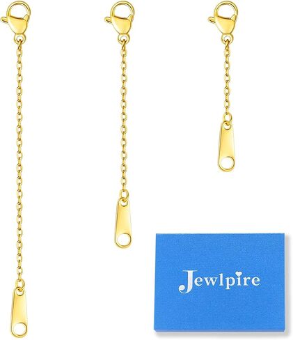 Jewlpire Gold Necklace Extenders for Women, 1.5mm Chain Extender for Necklaces, 14K Gold Plated Jewelry Extenders for Necklaces Bracekelts Anklets (1/2/3 inches) in Kuwait