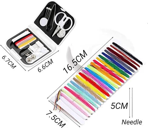 2 Pack Mini Sewing Kit Portable Sewing Supplies for Home Traveler, Adults, Beginner, Emergency, Contains Scissors, Threads, Needles (White) in Kuwait