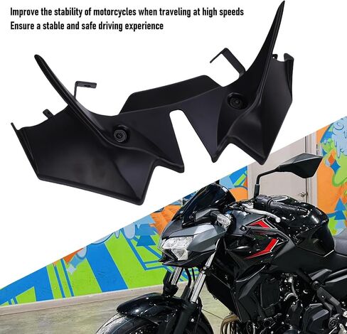 Akozon Downword Forft Spoilers Aerodynamic Wing Kit لـ Z650 2021-2024 (أسود) in Saudi Arabia
