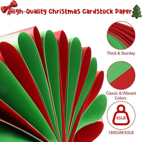 40 ورقة بطاقة عيد الميلاد بطاقة - 8.5 × 11 "ورقة بناء حمراء وخضراء ، ورقات بطاقة سميكة 65 رطل لبطاقات عيد الميلاد DIY ، والدعوات ، والخردة ، وحرف العطلات والزخارف in Kuwait