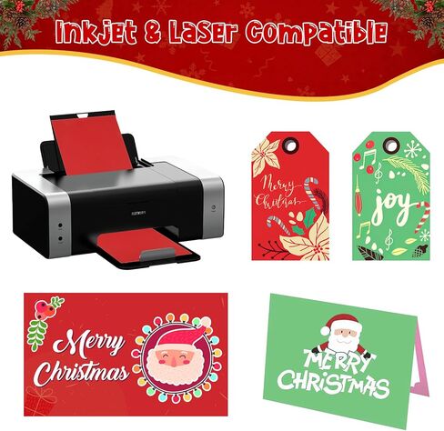 40 ورقة بطاقة عيد الميلاد بطاقة - 8.5 × 11 "ورقة بناء حمراء وخضراء ، ورقات بطاقة سميكة 65 رطل لبطاقات عيد الميلاد DIY ، والدعوات ، والخردة ، وحرف العطلات والزخارف in Kuwait