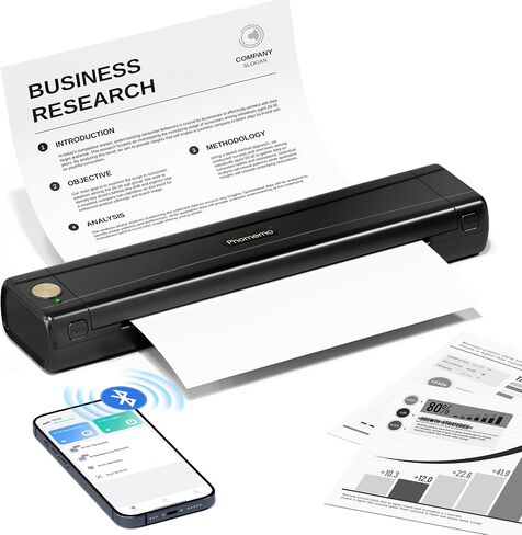 Phomemo M08E Portable Printers & 1 Printer Case Black, Bluetooth Inkless Thermal Printer Compatible with iPhone, Android Phone, Laptop for Office Car Home Use in Saudi Arabia