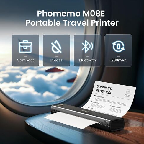 Phomemo M08E Portable Printers & 1 Printer Case Black, Bluetooth Inkless Thermal Printer Compatible with iPhone, Android Phone, Laptop for Office Car Home Use in Saudi Arabia