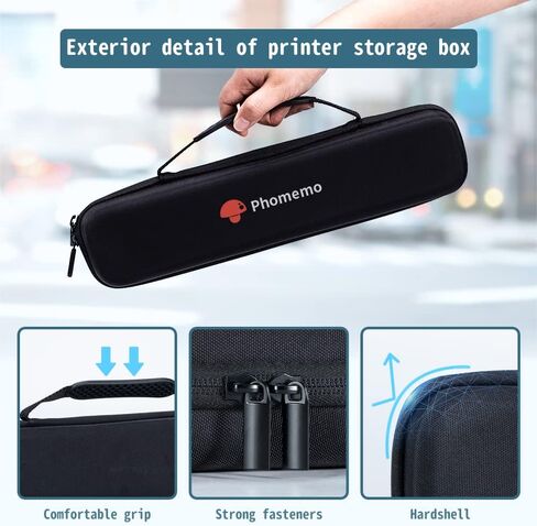 Phomemo M08E Portable Printers & 1 Printer Case Black, Bluetooth Inkless Thermal Printer Compatible with iPhone, Android Phone, Laptop for Office Car Home Use in Saudi Arabia