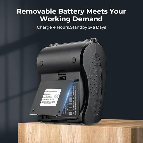 MUNBYN 58mm Mini Wireless Bluetooth Receipt Printer and 2 1/4 x 50ft Thermal Paper (10 Rolls), BPA Free 58mm Receipt Paper in Saudi Arabia